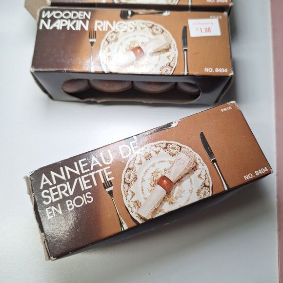 Wooden Napkin Rings Vintage 12 Pieces Round Smooth Rustic Cabin 1980s No 8404 - Picture 4 of 7